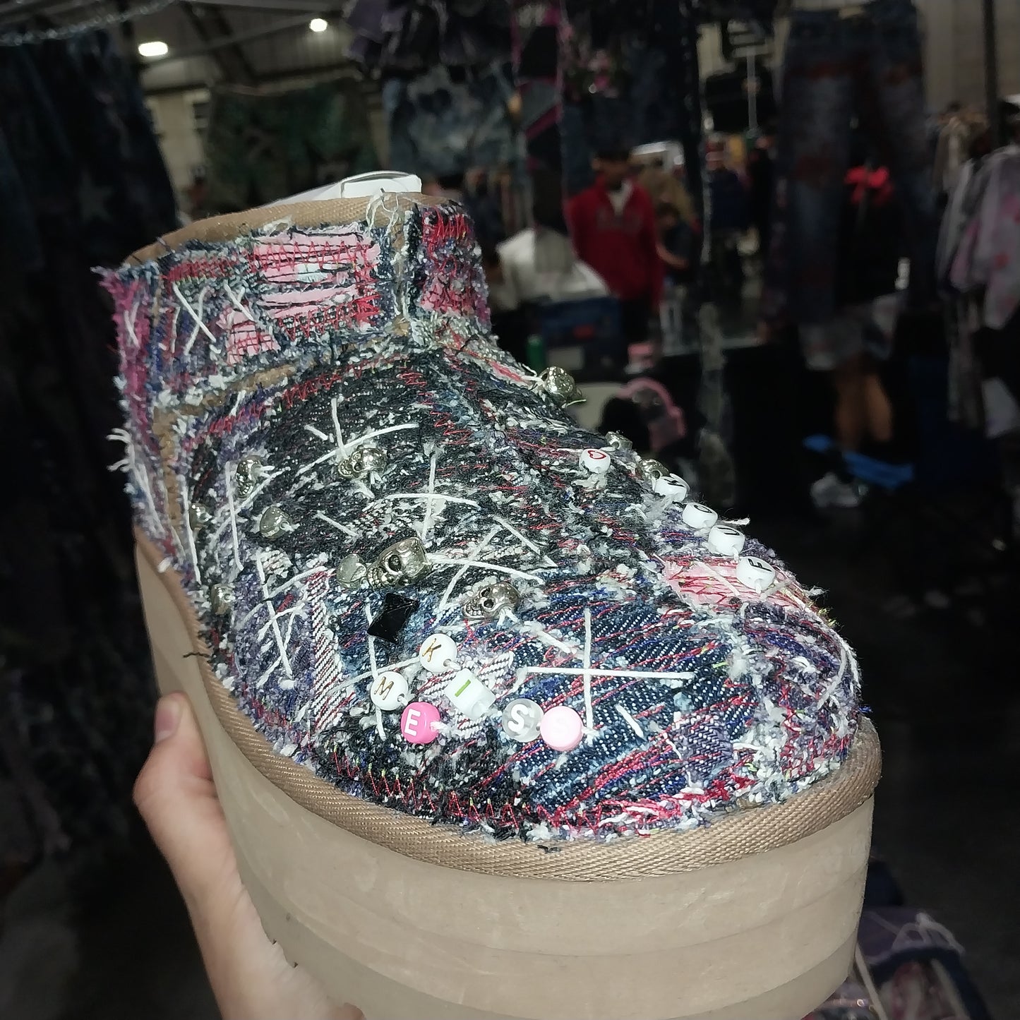 Platform uggs re-imagined boro sashiko mending ⁷7⁷